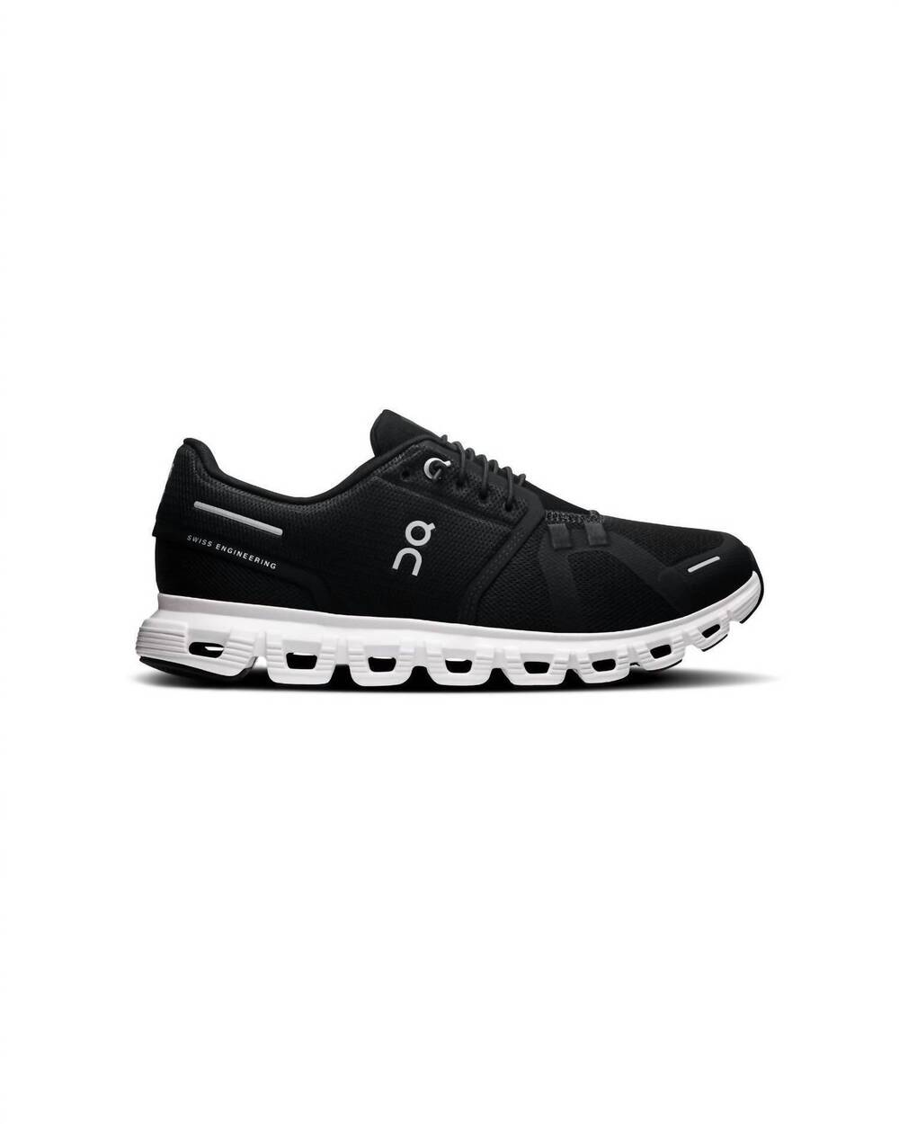 NEW ON women's cloud 6 running shoe in black/ white
